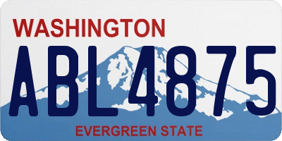 WA license plate ABL4875