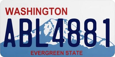 WA license plate ABL4881
