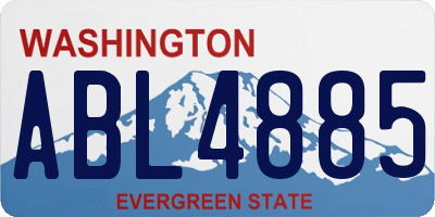 WA license plate ABL4885