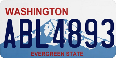 WA license plate ABL4893