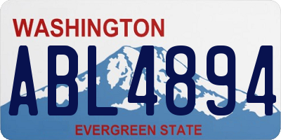 WA license plate ABL4894