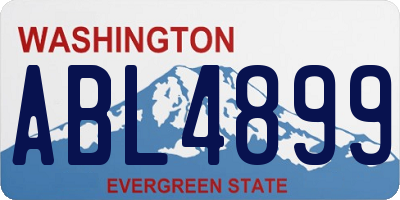 WA license plate ABL4899