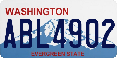 WA license plate ABL4902