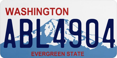 WA license plate ABL4904