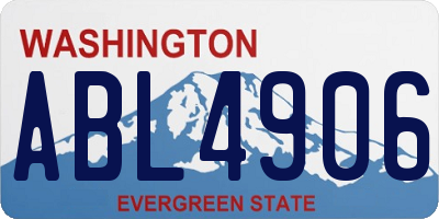 WA license plate ABL4906