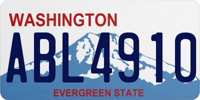 WA license plate ABL4910