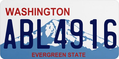 WA license plate ABL4916