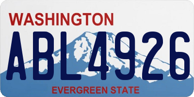 WA license plate ABL4926