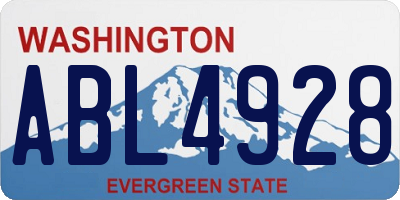 WA license plate ABL4928