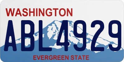WA license plate ABL4929