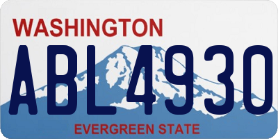 WA license plate ABL4930