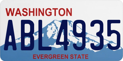 WA license plate ABL4935