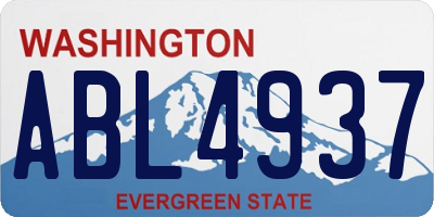 WA license plate ABL4937