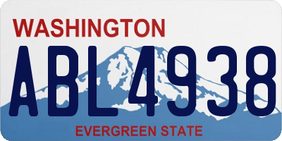 WA license plate ABL4938