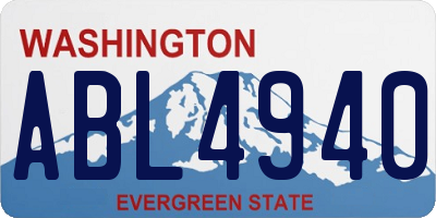 WA license plate ABL4940