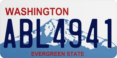 WA license plate ABL4941