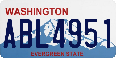 WA license plate ABL4951