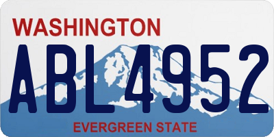 WA license plate ABL4952