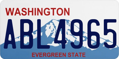 WA license plate ABL4965