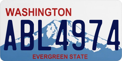 WA license plate ABL4974