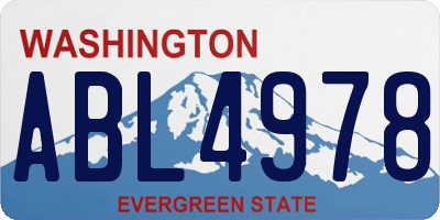 WA license plate ABL4978