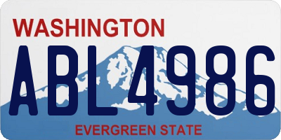 WA license plate ABL4986