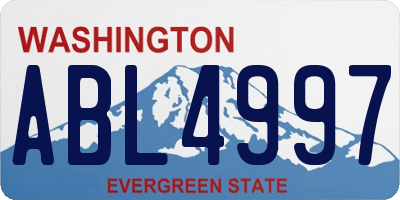 WA license plate ABL4997