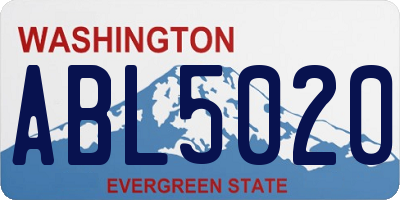WA license plate ABL5020