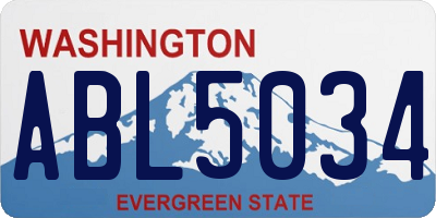 WA license plate ABL5034