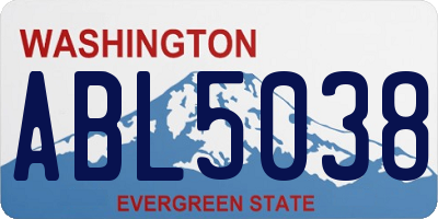 WA license plate ABL5038