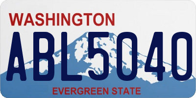 WA license plate ABL5040