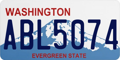 WA license plate ABL5074