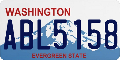 WA license plate ABL5158