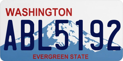 WA license plate ABL5192