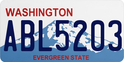 WA license plate ABL5203