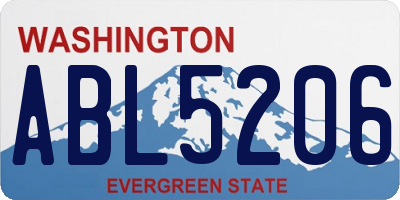 WA license plate ABL5206