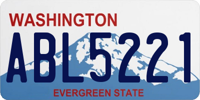 WA license plate ABL5221