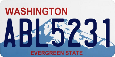WA license plate ABL5231