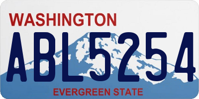 WA license plate ABL5254