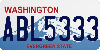 WA license plate ABL5333