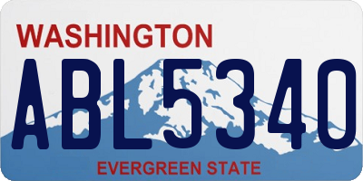 WA license plate ABL5340