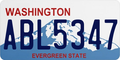 WA license plate ABL5347