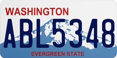 WA license plate ABL5348
