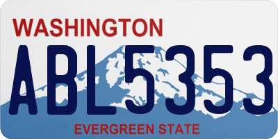 WA license plate ABL5353