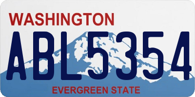 WA license plate ABL5354