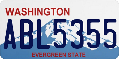 WA license plate ABL5355