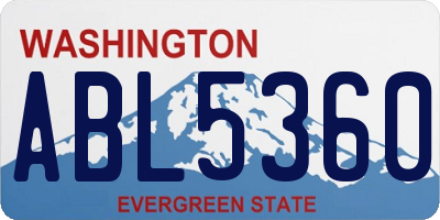 WA license plate ABL5360