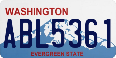 WA license plate ABL5361