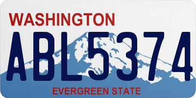 WA license plate ABL5374