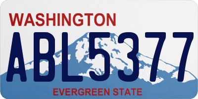 WA license plate ABL5377